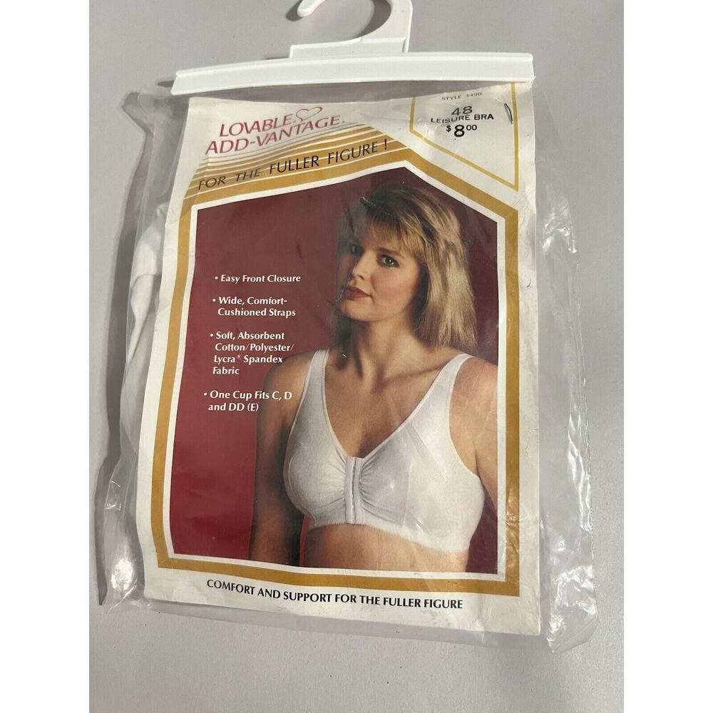 Vintage 1988 The Lovable Company Front Close Full Figure Comfort Bra White 48